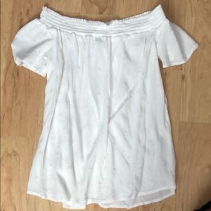 Off the shoulder white blouse